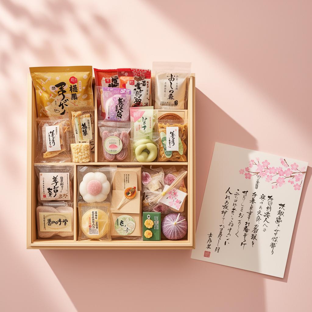 Hand-curated Japan-EZ box with a personal message on a Japanese-style card